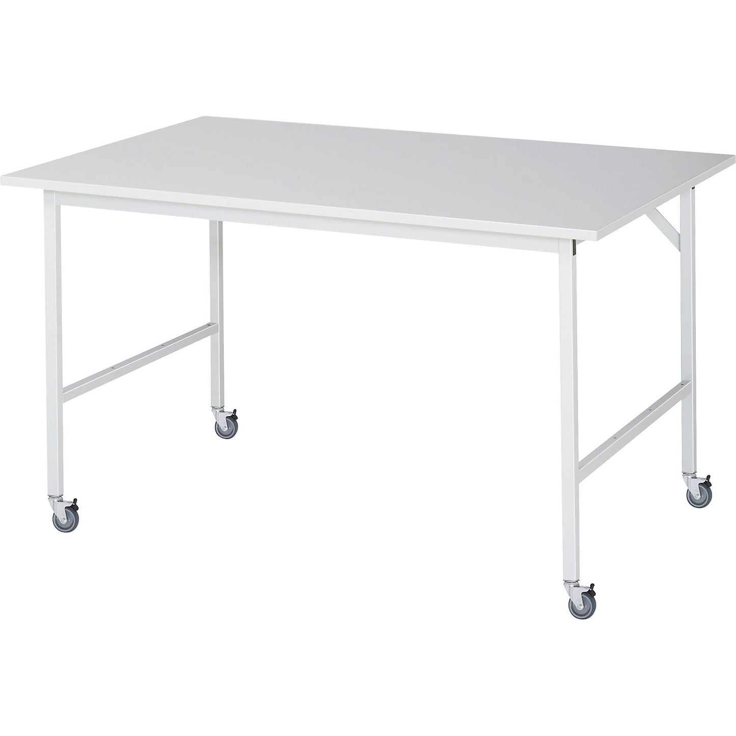 Work table, mobile, melamine panel, thickness 22 mm, 30 x 30 mm, WxDxH 1500 x 1000 x 900 mm.