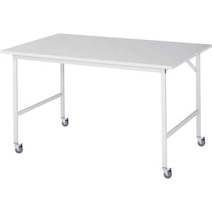 Work table, mobile, melamine panel, thickness 22 mm, 30 x 30 mm, WxDxH 1500 x 1000 x 900 mm.