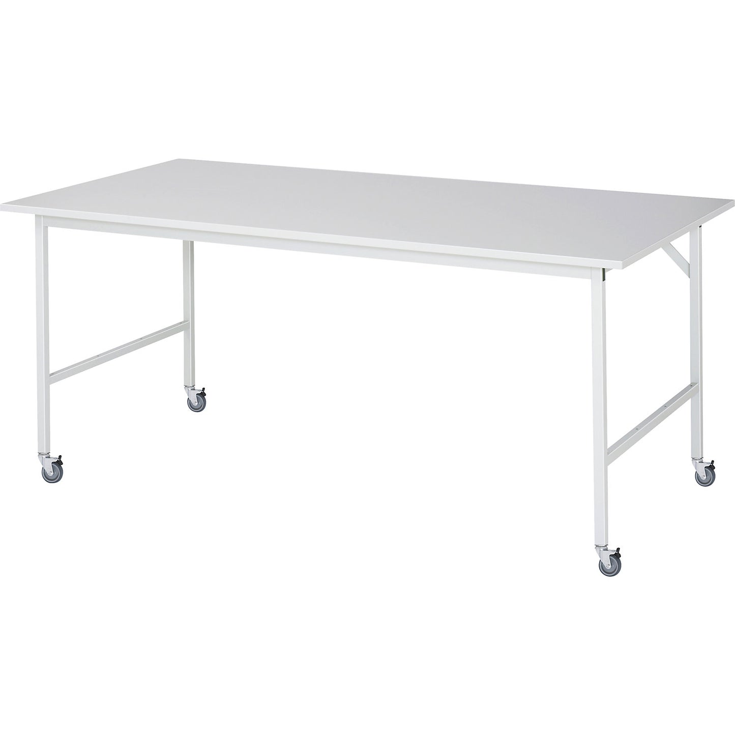 Work table, mobile, melamine panel, thickness 22 mm, 30 x 30 mm, WxDxH 2000 x 1000 x 900 mm.
