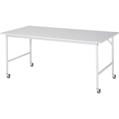 Work table, mobile, melamine panel, thickness 22 mm, 30 x 30 mm, WxDxH 2000 x 1000 x 900 mm.