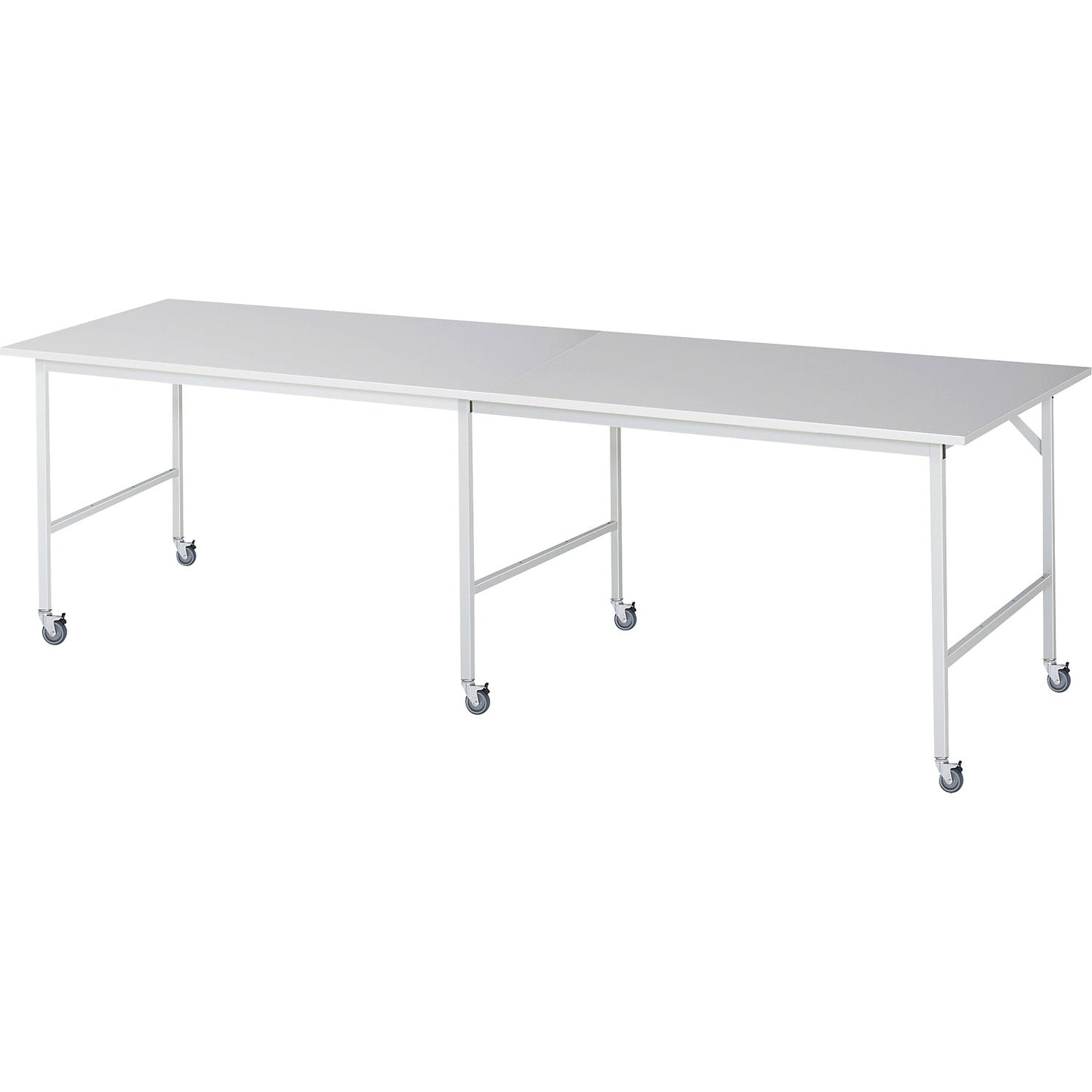 Work table, mobile, melamine panel, thickness 22 mm, 30 x 30 mm, WxDxH 3000 x 1000 x 900 mm.