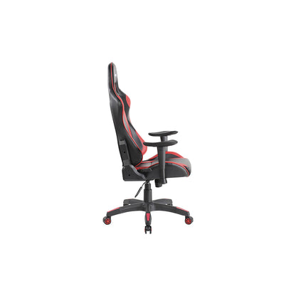 Gaming office chair, rocker mechanism with counterweight adjustment, black/red.