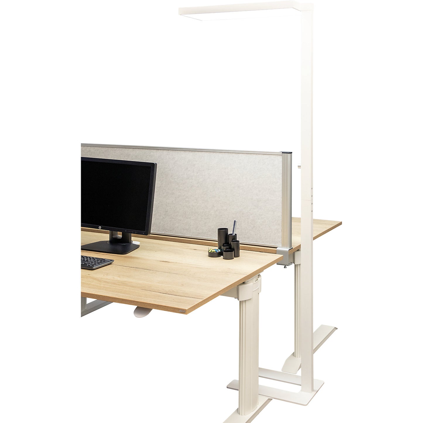 MAULjura dimmable LED floor lamp, overall height 1985 mm, white.