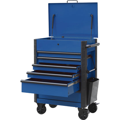 Tool trolley with lid compartment, HxWxD 1015 x 722 x 482 mm, gentian blue/black.