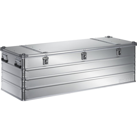 Aluminium transport case, capacity 396 l, internal LxWxH 1550 x 550 x 465 mm, robust construction.