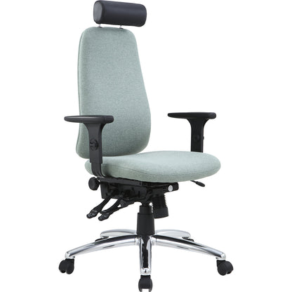 Ricky office chair, height adjustable arm rests, synchronous mechanism, light green.