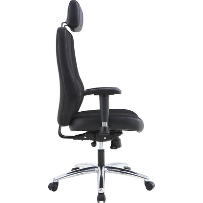 Zenit office chair, height adjustable arm rests, fabric, black.