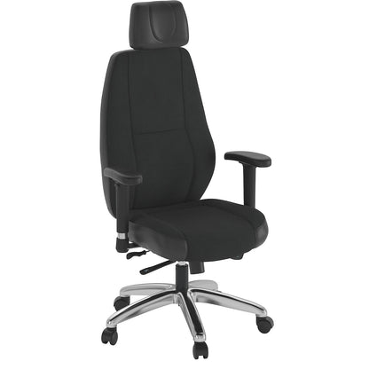 Zenit office chair, height adjustable arm rests, fabric, black.