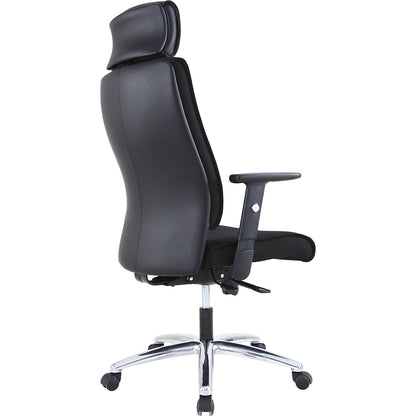 Amer office chair, height adjustable arm rests, fabric/vinyl, black.