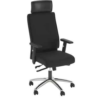 Amer office chair, height adjustable arm rests, fabric/vinyl, black.