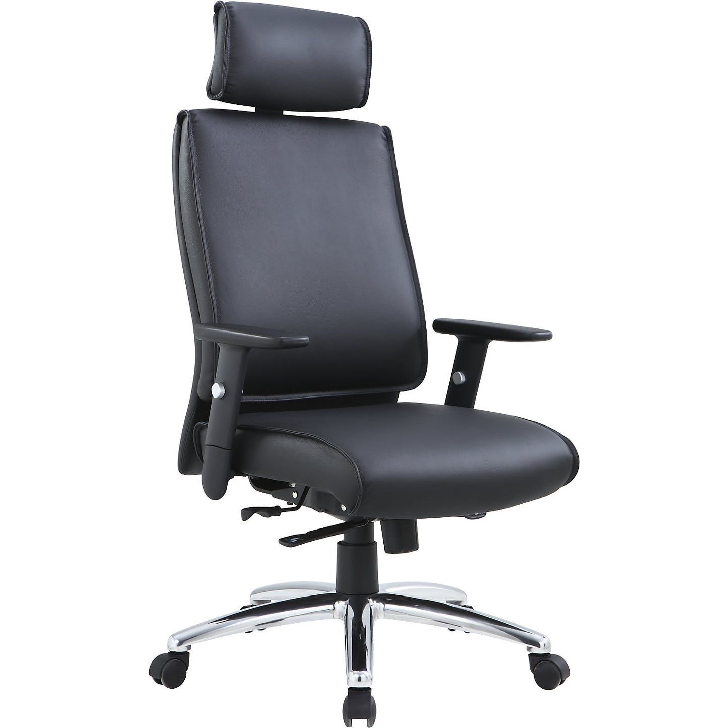 Amer office chair, height adjustable arm rests, leather, black.