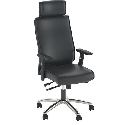 Amer office chair, height adjustable arm rests, leather, black.