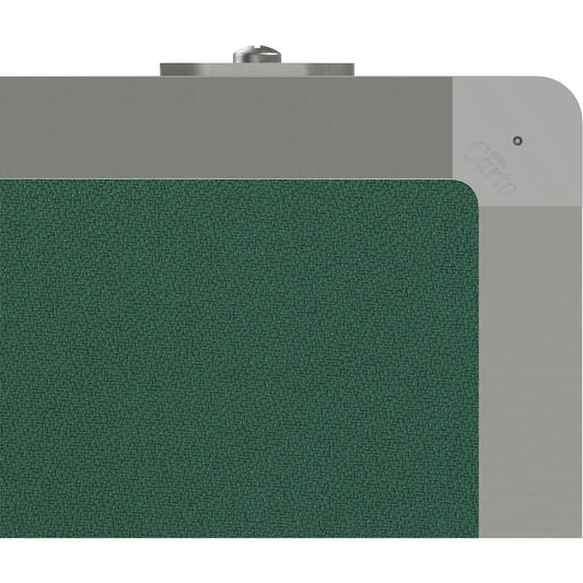 Mobile pinboard, fabric covering/whiteboard, WxH 1200 x 1500 mm, green.