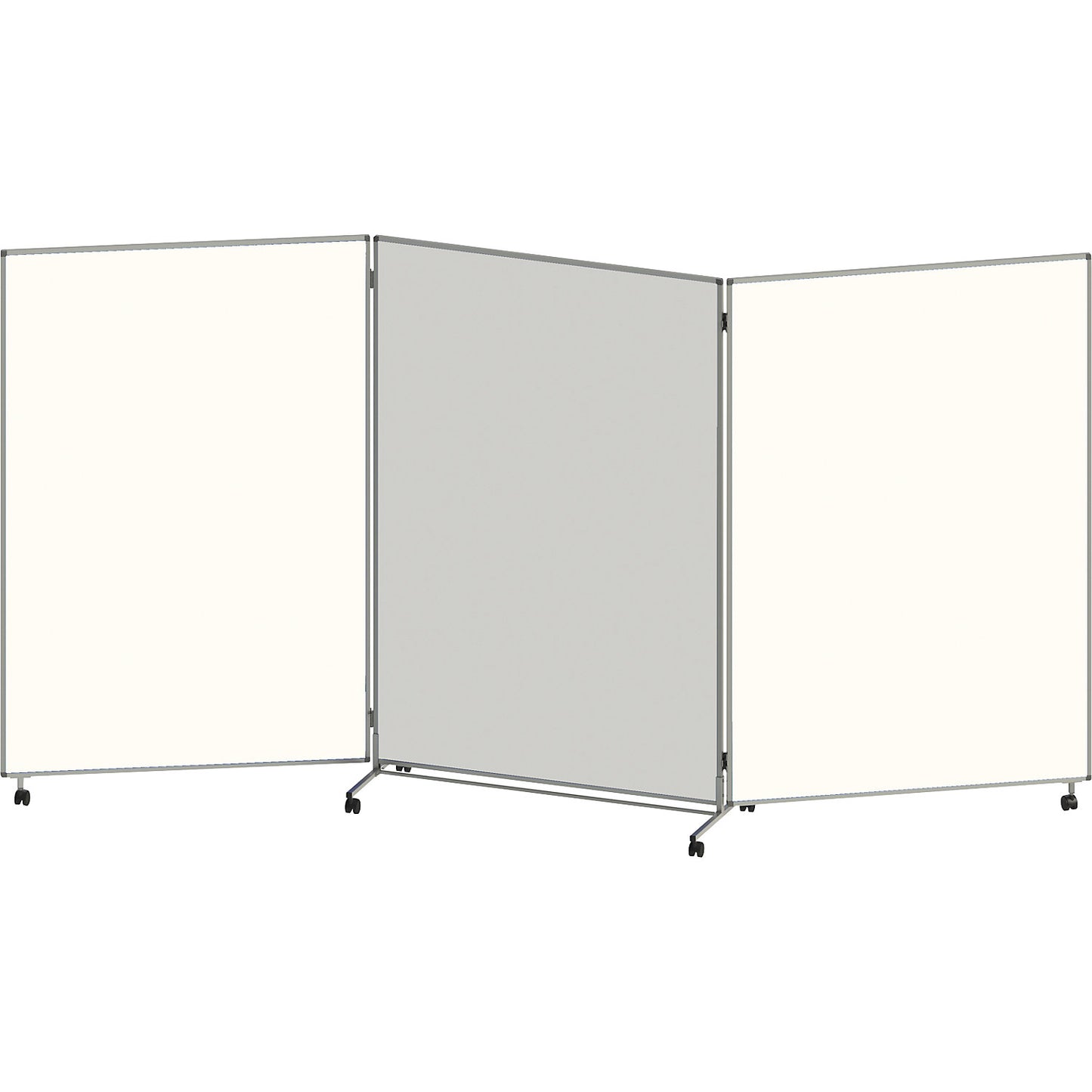 Presentation board, folding and mobile, HxWxD 1905 x 3640 x 500 mm, white.