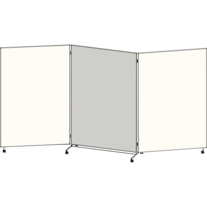 Presentation board, folding and mobile, HxWxD 1905 x 3640 x 500 mm, white.