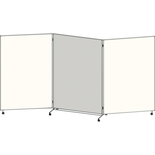 Presentation board, folding and mobile, HxWxD 1905 x 3640 x 500 mm, white.