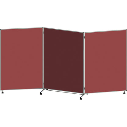 Presentation board, folding and mobile, HxWxD 1905 x 3640 x 500 mm, red brown.
