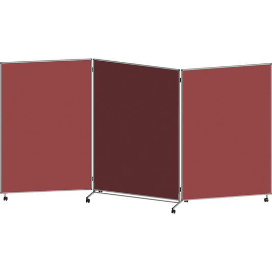Presentation board, folding and mobile, HxWxD 1905 x 3640 x 500 mm, red brown.