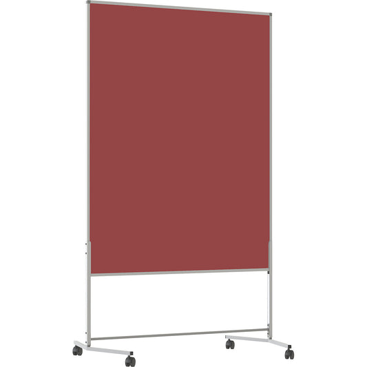 Mobile pinboard, fabric covering/whiteboard, WxH 1200 x 1500 mm, red brown.