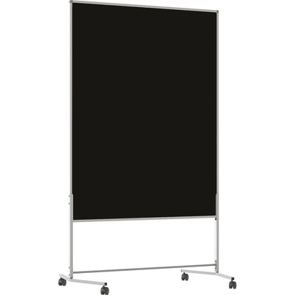 Mobile pinboard, fabric covering/whiteboard, WxH 1200 x 1500 mm, black.