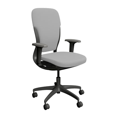MOTION office chair, upholstered backrest, dark grey, grey.