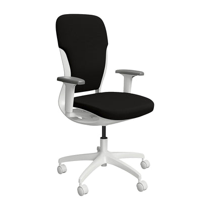 MOTION office chair, upholstered backrest, white, black.