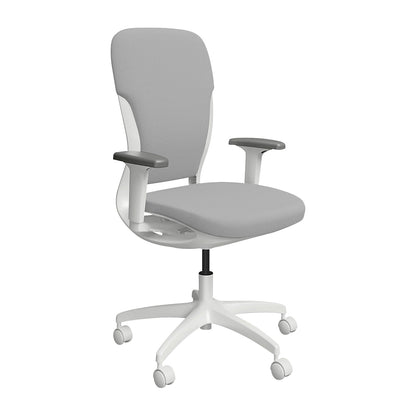 MOTION office chair, upholstered backrest, white, grey.