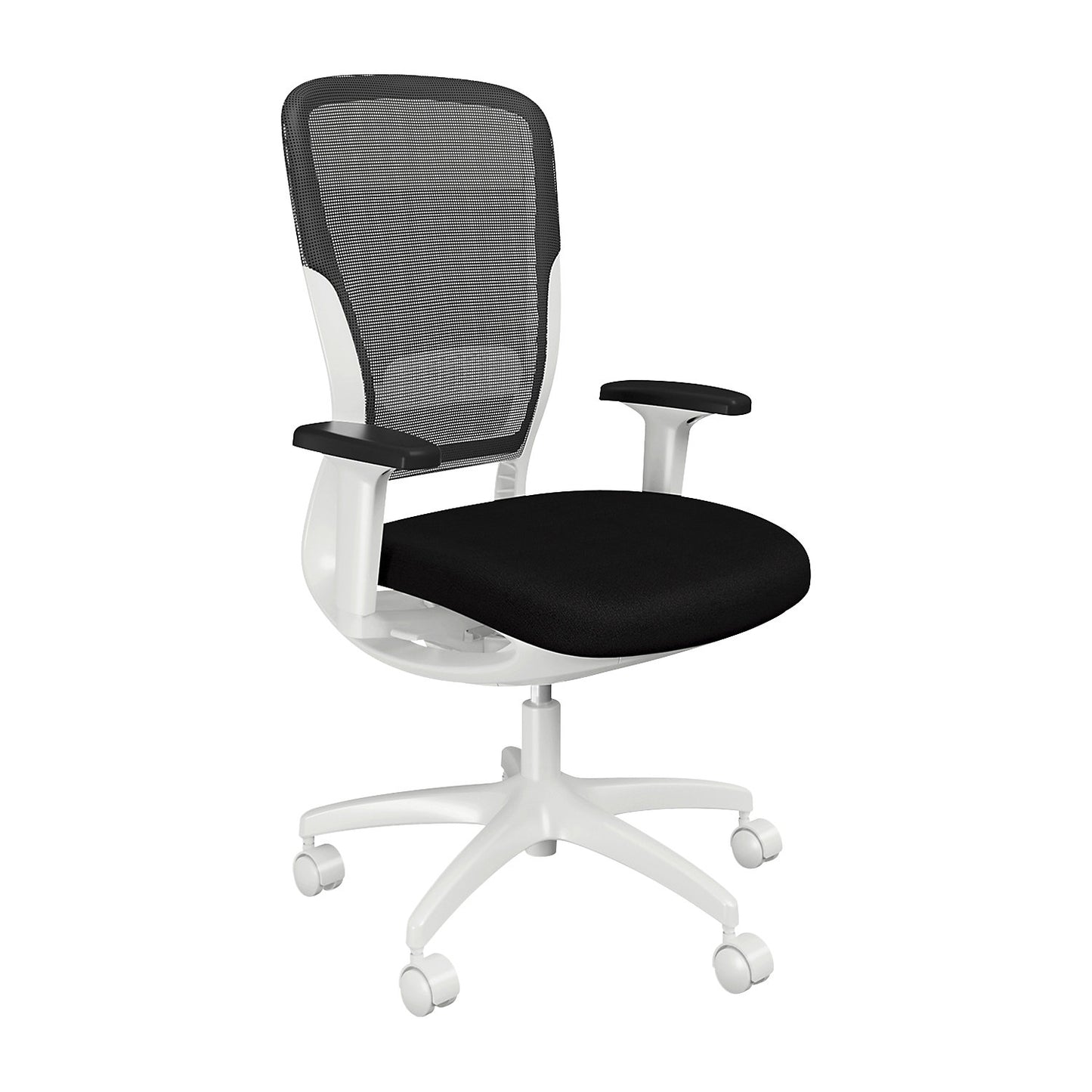 MOTION office chair, mesh backrest, white, black.