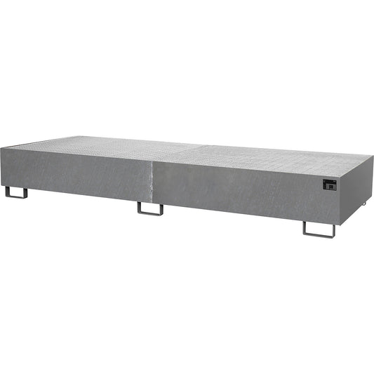Base sump tray, 1000 l sump capacity, LxWxH 3550 x 1300 x 355 mm, with grate, hot dip galvanised.