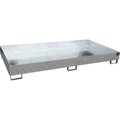Base sump tray, 570 l sump capacity, LxWxH 2650 x 1300 x 300 mm, without grate, hot dip galvanised.