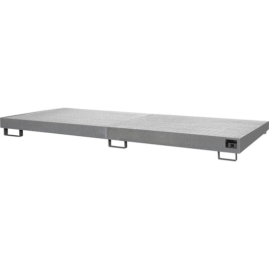 Base sump tray, 240 l sump capacity, LxWxH 3250 x 1300 x 195 mm, with grate, hot dip galvanised.