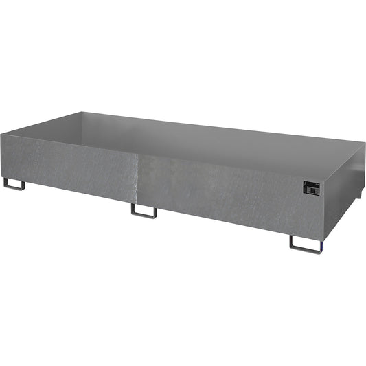 Base sump tray, 1000 l sump capacity, LxWxH 3250 x 1300 x 380 mm, without grate, hot dip galvanised.