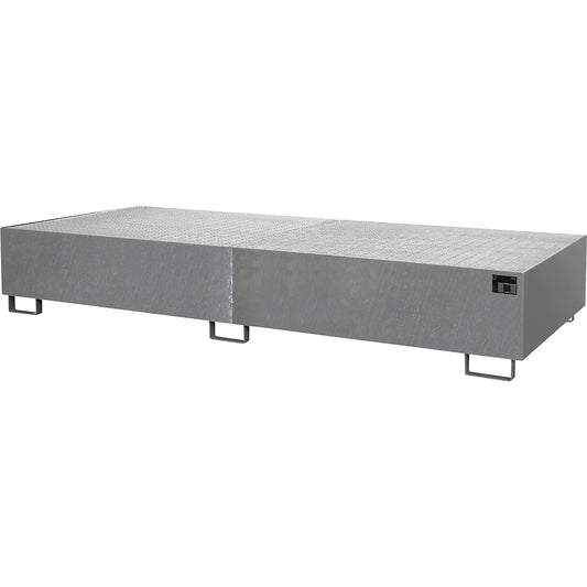 Base sump tray, 1000 l sump capacity, LxWxH 3250 x 1300 x 380 mm, with grate, hot dip galvanised.