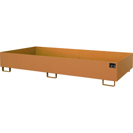 Base sump tray, 570 l sump capacity, LxWxH 2650 x 1300 x 300 mm, without grate, yellow orange.