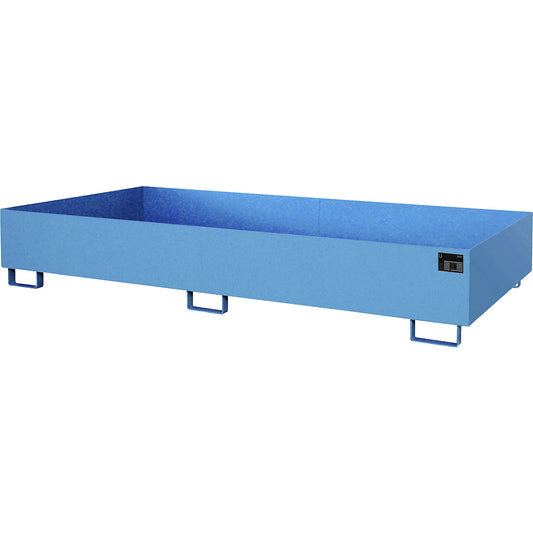 Base sump tray, 570 l sump capacity, LxWxH 2650 x 1300 x 300 mm, without grate, light blue.