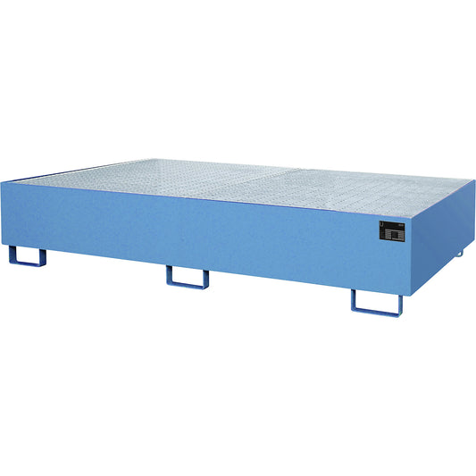Base sump tray, 570 l sump capacity, LxWxH 2650 x 1300 x 300 mm, with grate, light blue.