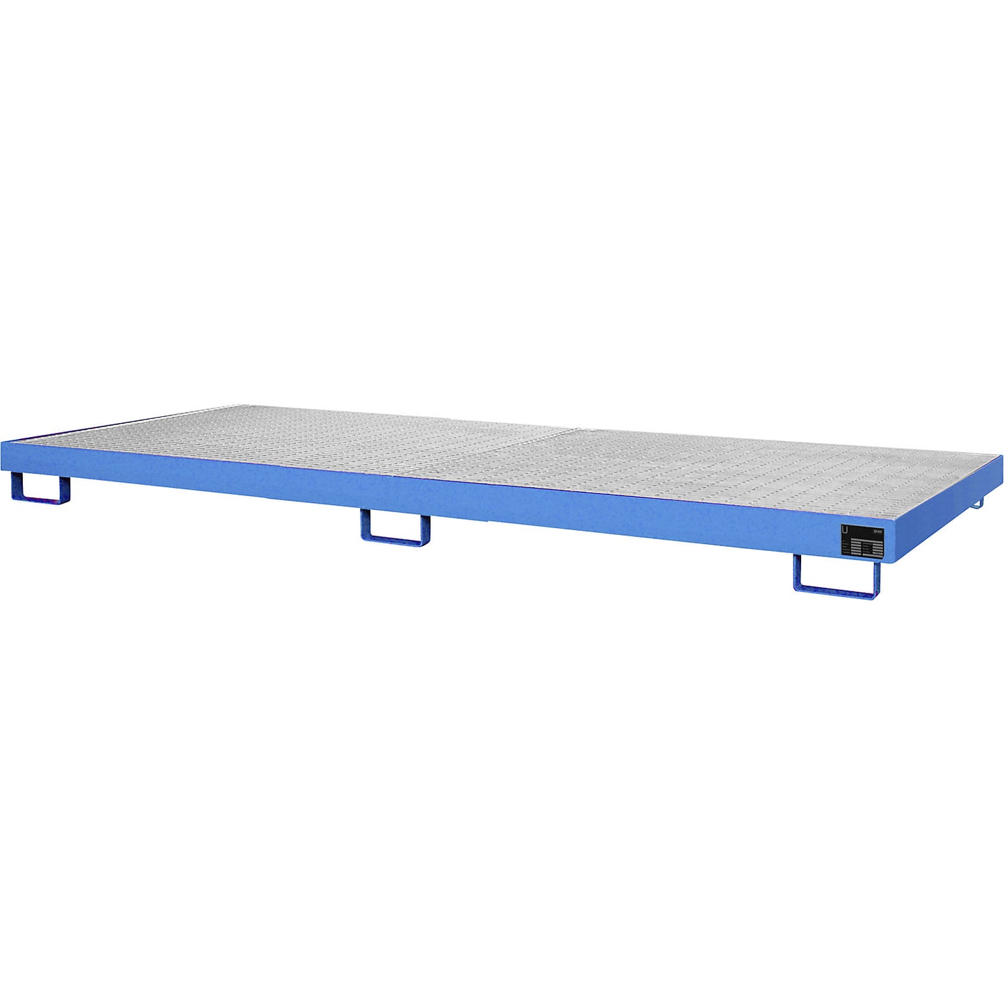 Base sump tray, 240 l sump capacity, LxWxH 3250 x 1300 x 195 mm, with grate, light blue.