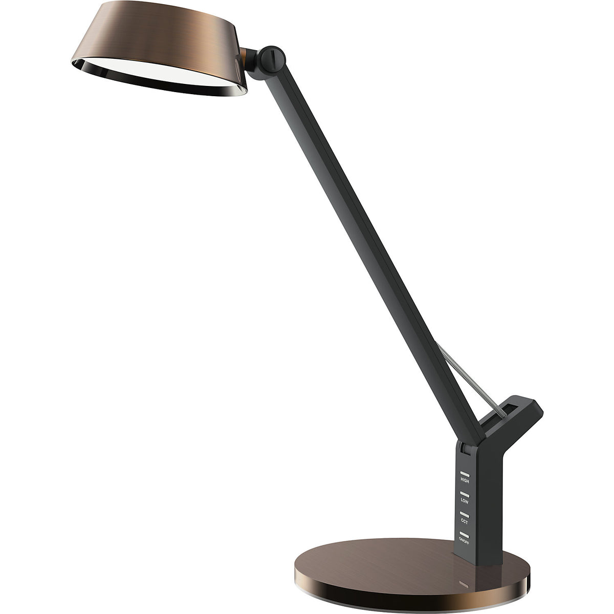 Glow LED desk lamp, dimmable, copper, 480 lm.
