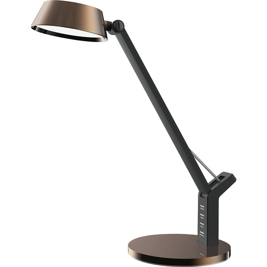 Glow LED desk lamp, dimmable, copper, 480 lm.
