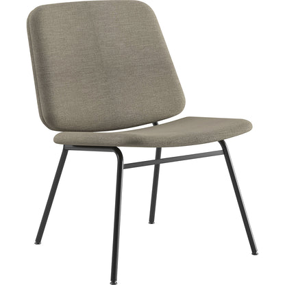 Greta lounge chair, seat height 400 mm, frame in black, beige cover.