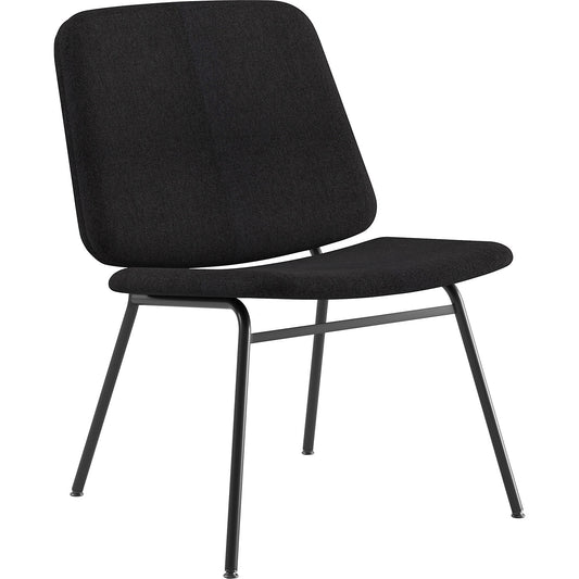 Greta lounge chair, seat height 400 mm, frame in black, black cover.
