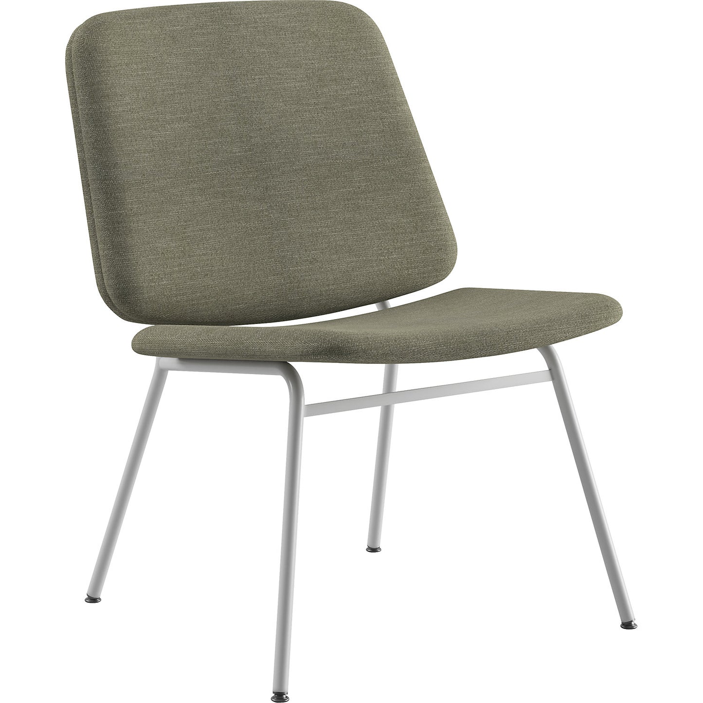 Greta lounge chair, seat height 400 mm, frame in white, light green cover.