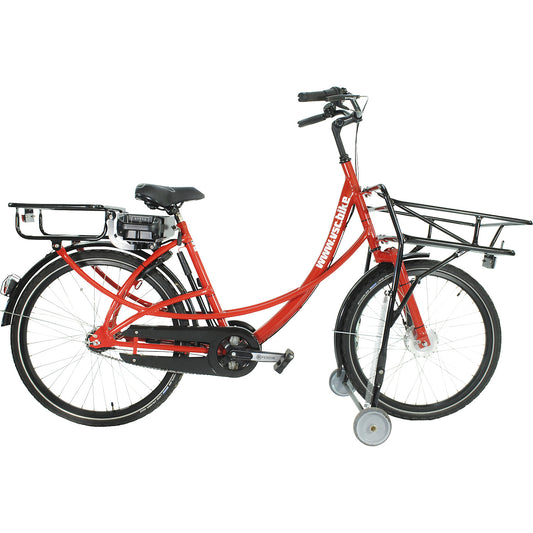 Cargo bike B01 eDrive, with coaster brake, red, 5-speed gears.