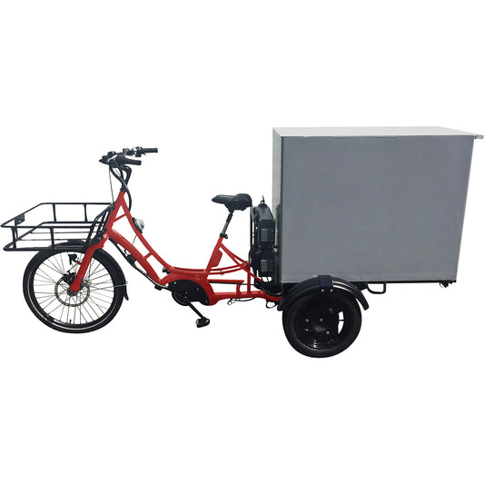 Cargo bicycle VS3E eDrive Ludwigshafen, hydraulic Magura brakes, red.