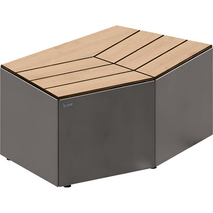 KAIRO bench seat, HxWxT 472 x 1067 x 667 mm, without back rest, light oak, charcoal.