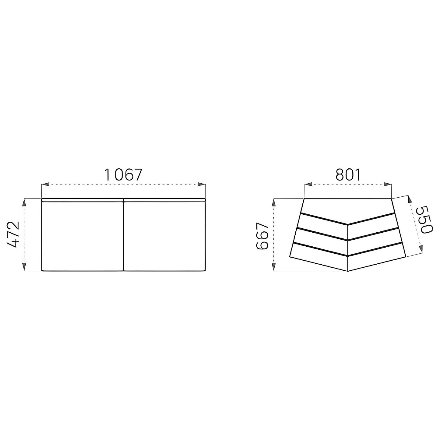 KAIRO bench seat, HxWxT 472 x 1067 x 667 mm, without back rest, light oak, silk grey RAL 7044.