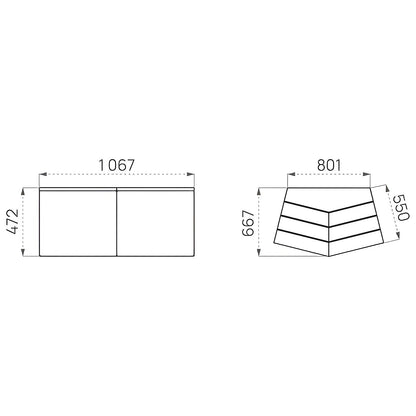 KAIRO bench seat, HxWxT 472 x 1067 x 667 mm, without back rest, light oak, silk grey RAL 7044.