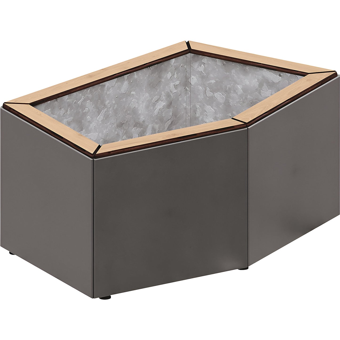KAIRO plant container, HxWxD 472 x 1067 x 667 mm, charcoal.