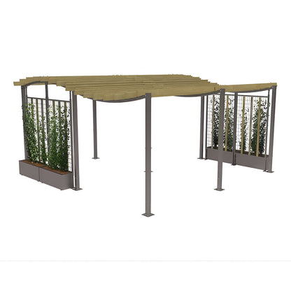 OZEAN pergola, extension unit for increasing depth, 1 leg, HxW 2910 x 3020 mm, charcoal.