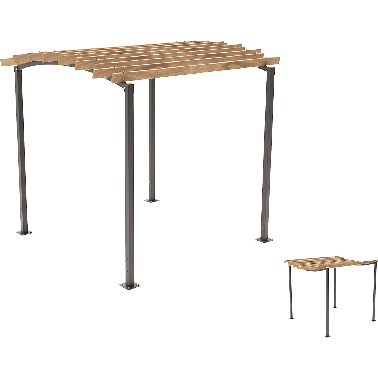 OZEAN pergola, standard unit, HxW 2910 x 3020 mm, charcoal.